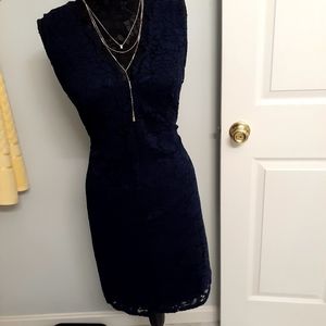 Donna Karan navy blue lace gorgeous dress